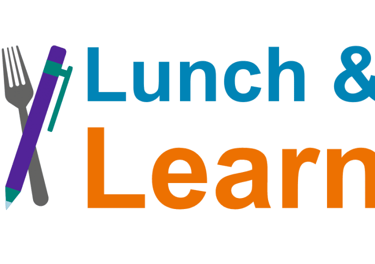 Lunch & Learn logo fork and pen crossing over